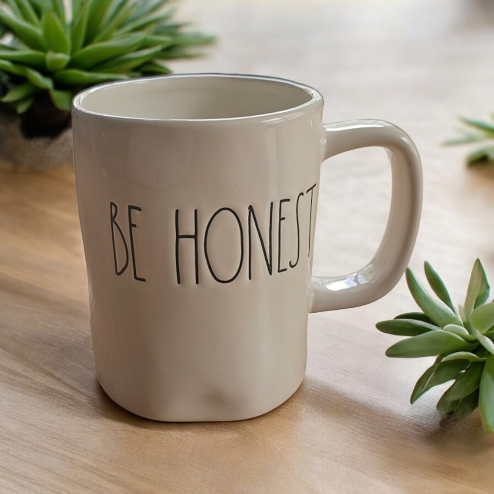 New Rae Dunn Mug Be Honest Coffee Tea Neutral Classic Farmhouse